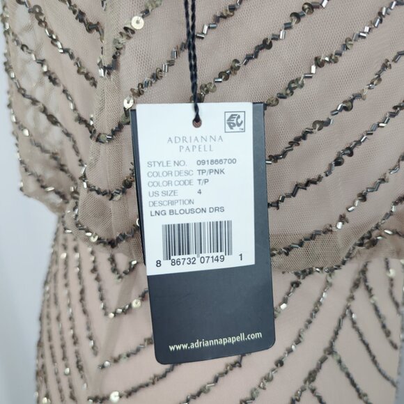 Adrianna Papel Gold Champagne Beaded Dress Maxi - Picture 12 of 12